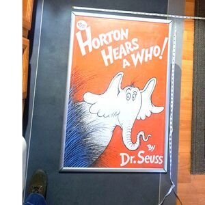 HUGE 3 Foot-Dr. Seuss "Horton Hears a Who" Book Cover Version Rare Framed Poster